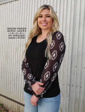 Load image into Gallery viewer, Mallory Back in Black with Aztec Women&#39;s Top