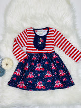 Load image into Gallery viewer, Kennedy Flower & Navy Twirl Dress - Rusty Soul