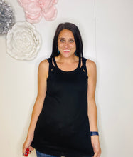 Load image into Gallery viewer, Grace Black Strappy Ribbed Tank Top - Rusty Soul