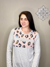 Load image into Gallery viewer, River Grey & Pink Leopard Print Long Sleeve Shirt - Rusty Soul