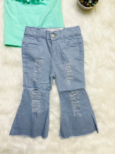 Load image into Gallery viewer, Sky Blue Distressed Bell Bottoms - Rusty Soul