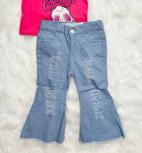 Load image into Gallery viewer, Sky Blue Distressed Bell Bottoms - Rusty Soul
