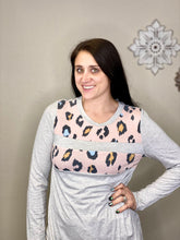 Load image into Gallery viewer, River Grey & Pink Leopard Print Long Sleeve Shirt - Rusty Soul