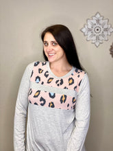 Load image into Gallery viewer, River Grey & Pink Leopard Print Long Sleeve Shirt - Rusty Soul