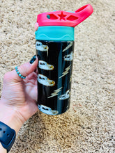 Load image into Gallery viewer, Black Cowboy Hat & Glitter Boldt Girl's Western Drink Cup - Rusty Soul