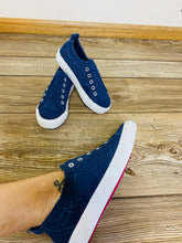 Load image into Gallery viewer, Sarah Navy Kids Slip On Sneakers - Rusty Soul