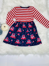 Load image into Gallery viewer, Kennedy Flower & Navy Twirl Dress - Rusty Soul