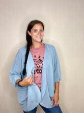 Load image into Gallery viewer, Charlee Blue Grey Chiffon Cardigan - Rusty Soul