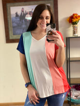 Load image into Gallery viewer, Anna Color Block Relaxed Shirt - Rusty Soul