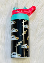 Load image into Gallery viewer, Black Cowboy Hat & Glitter Boldt Girl's Western Drink Cup - Rusty Soul