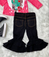 Load image into Gallery viewer, Mya Black Double Layer Bell Bottoms - Rusty Soul