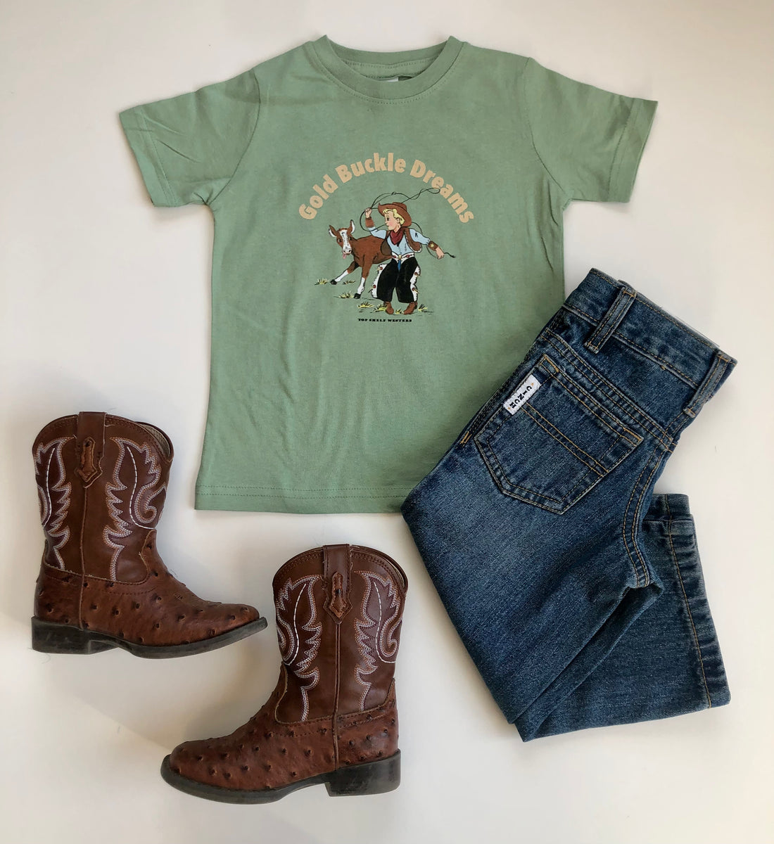 Gold Buckle Dreams Kids Tee Rusty Soul