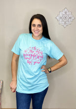 Load image into Gallery viewer, Norah Wonderful Time Of The Year Blue & Pink Christmas Tee - Rusty Soul