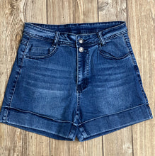 Load image into Gallery viewer, Jane Dark Wash Rolled Cuff Shorts - Rusty Soul