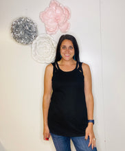 Load image into Gallery viewer, Grace Black Strappy Ribbed Tank Top - Rusty Soul
