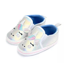 Load image into Gallery viewer, Silver Unicorn Slip Ons - Rusty Soul