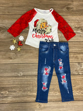 Load image into Gallery viewer, Isabelle Santa Patch Jeans - Rusty Soul