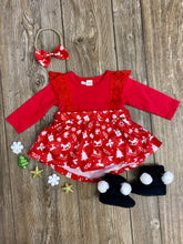 Load image into Gallery viewer, Alexandrea Red & White Baby Christmas Dress - Rusty Soul