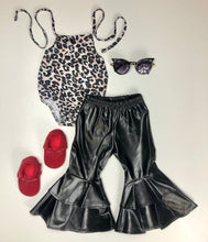 Load image into Gallery viewer, Callin the Shots Pleather Double Layer Bell Bottoms