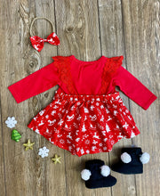Load image into Gallery viewer, Alexandrea Red & White Baby Christmas Dress - Rusty Soul