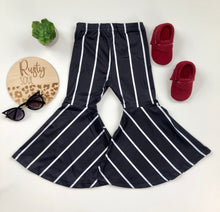 Load image into Gallery viewer, Penny Pin Striped Black & White Bell Bottoms