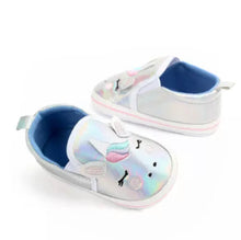 Load image into Gallery viewer, Silver Unicorn Slip Ons - Rusty Soul