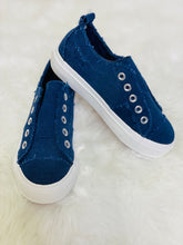 Load image into Gallery viewer, Sarah Navy Kids Slip On Sneakers - Rusty Soul