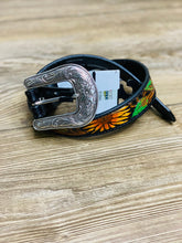 Load image into Gallery viewer, Sunflower Tooled Girls Belt - Rusty Soul