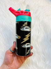 Load image into Gallery viewer, Black Cowboy Hat & Glitter Boldt Girl's Western Drink Cup - Rusty Soul