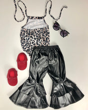 Load image into Gallery viewer, Callin the Shots Pleather Double Layer Bell Bottoms