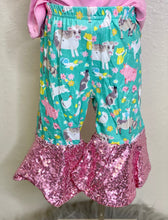 Load image into Gallery viewer, Ariella Farm Animal Mint Capris Bell Bottoms - Rusty Soul