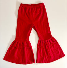 Load image into Gallery viewer, Rosy Red Fringe Bell Bottoms
