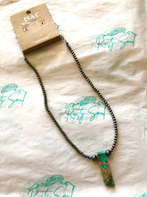 Load image into Gallery viewer, If I Was A Cowgirl Turquoise Slab Necklace