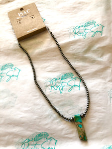 If I Was A Cowgirl Turquoise Slab Necklace