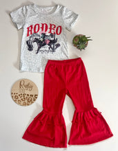 Load image into Gallery viewer, Rosy Red Fringe Bell Bottoms
