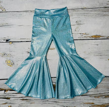 Load image into Gallery viewer, Ally Aqua Iridescent Girls Bell Bottoms