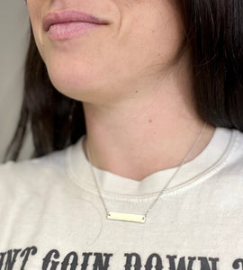 Silver Solid Bar Necklace