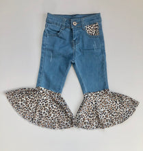 Load image into Gallery viewer, Emma Cheetah Bell Bottoms