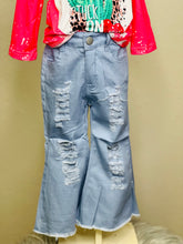 Load image into Gallery viewer, Sky Blue Distressed Bell Bottoms - Rusty Soul