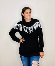 Load image into Gallery viewer, Thea Black Fringe Sweater - Rusty Soul