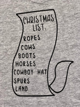Load image into Gallery viewer, Cowboys Christmas List Tee