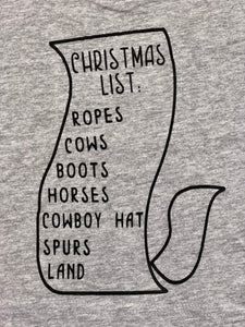 Cowboys Christmas List Tee