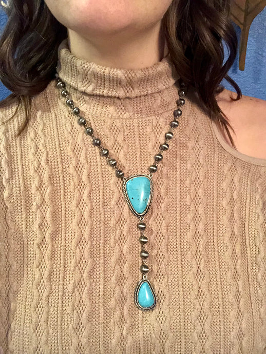 Turquoise Junkie Double Pendant Necklace