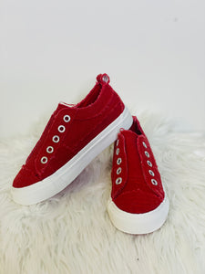 Audrey Red Slip On Sneakers - Rusty Soul