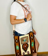 Load image into Gallery viewer, Saddle &amp; Stitches Purse with Silver Concho