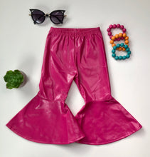 Load image into Gallery viewer, Miss Sassy Pants Pink Pleather Bell Bottoms