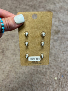 Tipi Turquoise & Silver 3 Card Earring Set