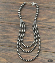 Load image into Gallery viewer, Letter To Me 3 Strand Navajo Pearl Necklace