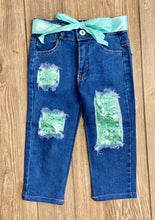 Load image into Gallery viewer, Alyssa Mint Sequence Patch Jeans - Rusty Soul