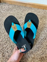 Load image into Gallery viewer, Joanna Turquoise Thong Sandal